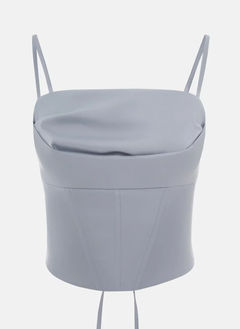 Lichi Corset-inspired crop top